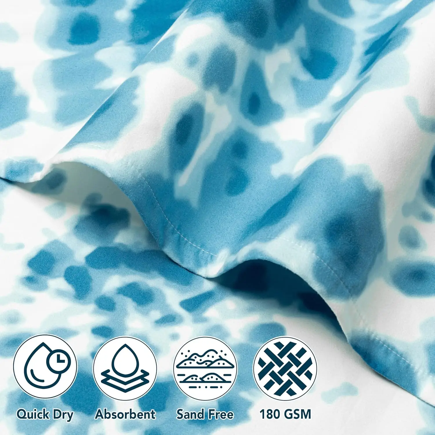 Sustainable Microfiber Surf Poncho Quick-Dry Eco-Friendly Hooded Towel - Image 2