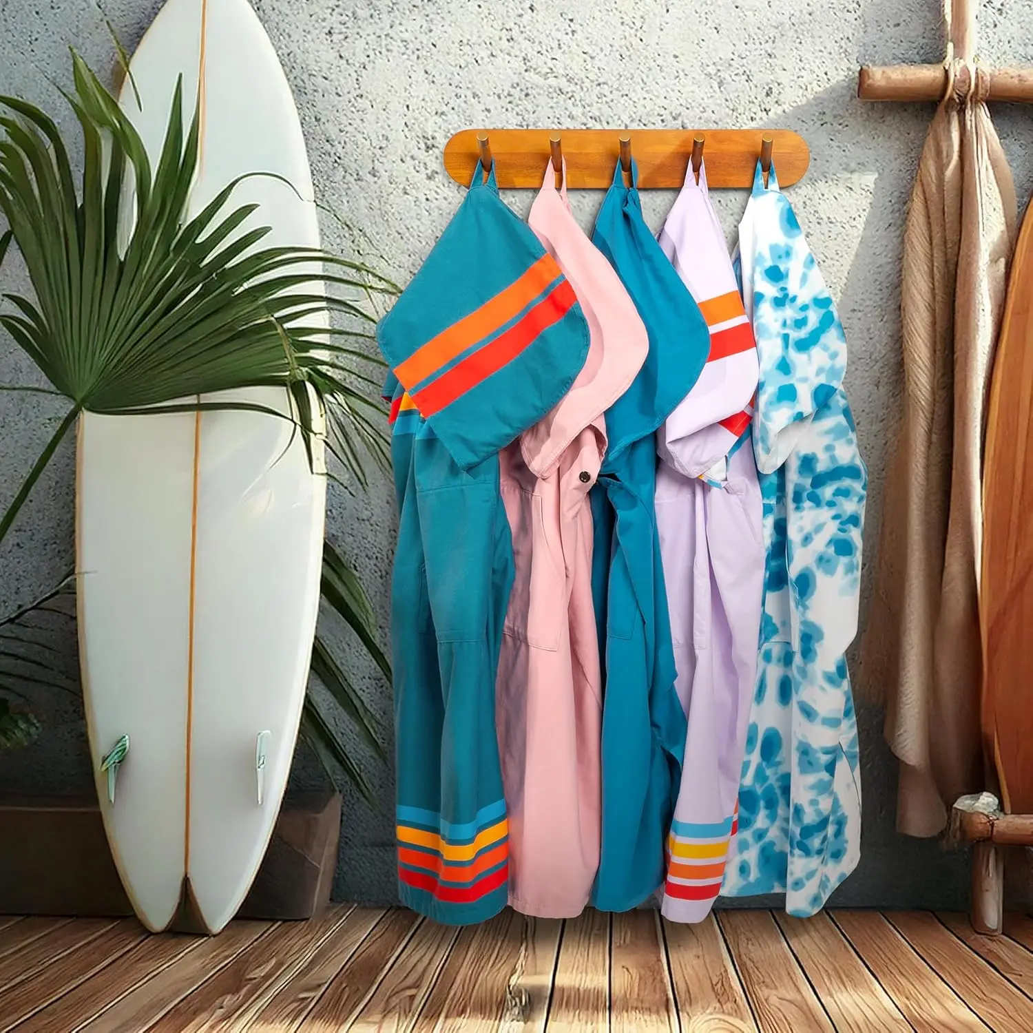 Sustainable Microfiber Surf Poncho Quick-Dry Eco-Friendly Hooded Towel - Image 5