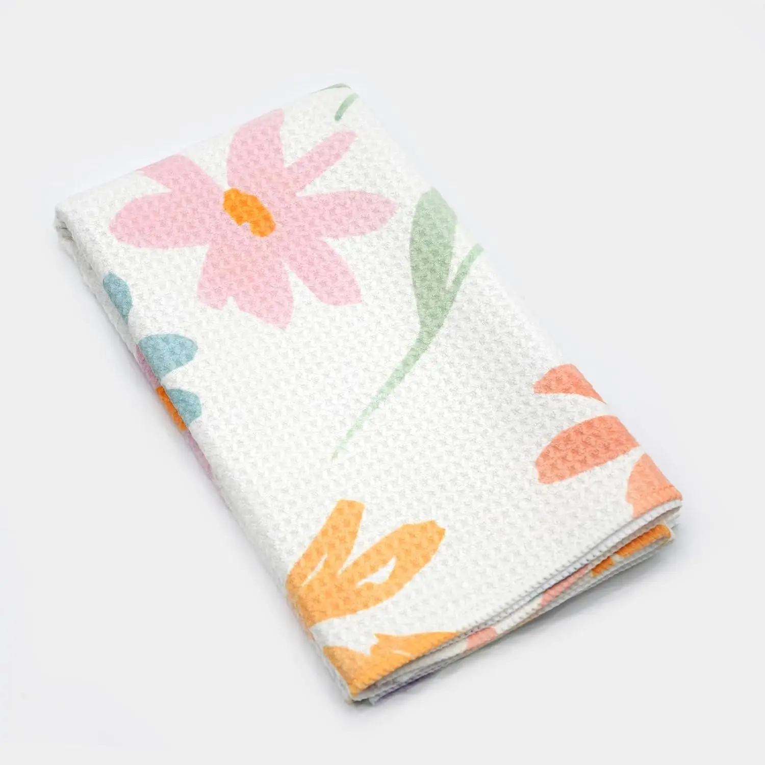 Sustainable Woven Microfiber Waffle Dish Towel Eco-Friendly Quick Dry Easy Clean Customizable Color Size Hanging Loop - Image 3