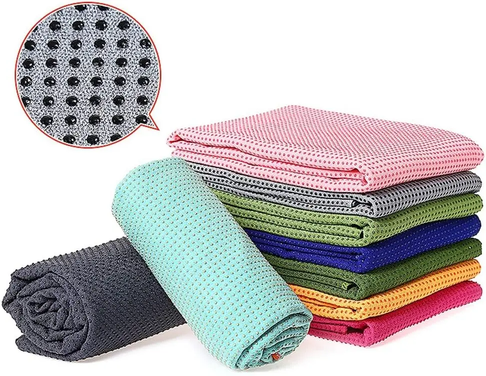 Sweat Absorbing Microfiber Yoga Towel with Non-Slip Nubs for Yoga Mat - Image 2