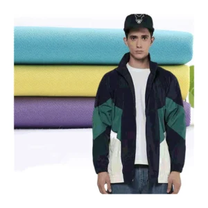 Twill Pongee Polyester Waterproof Windproof Fluorescent Memory Coat Fabric Outdoor Sportswear