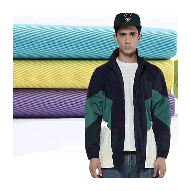 Twill Pongee Polyester Waterproof Windproof Fluorescent Memory Coat Fabric Outdoor Sportswear
