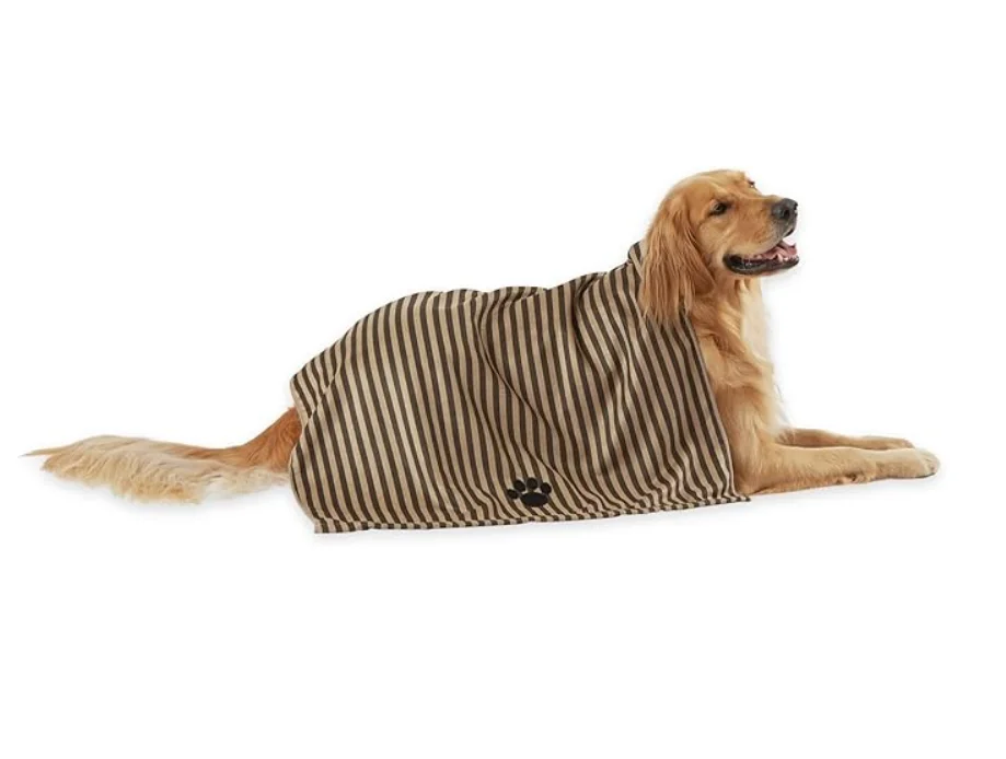 Ultra-Absorbent Microfiber Pet Bath Towel Cozy Embroidered Antimicrobial Hypoallergenic