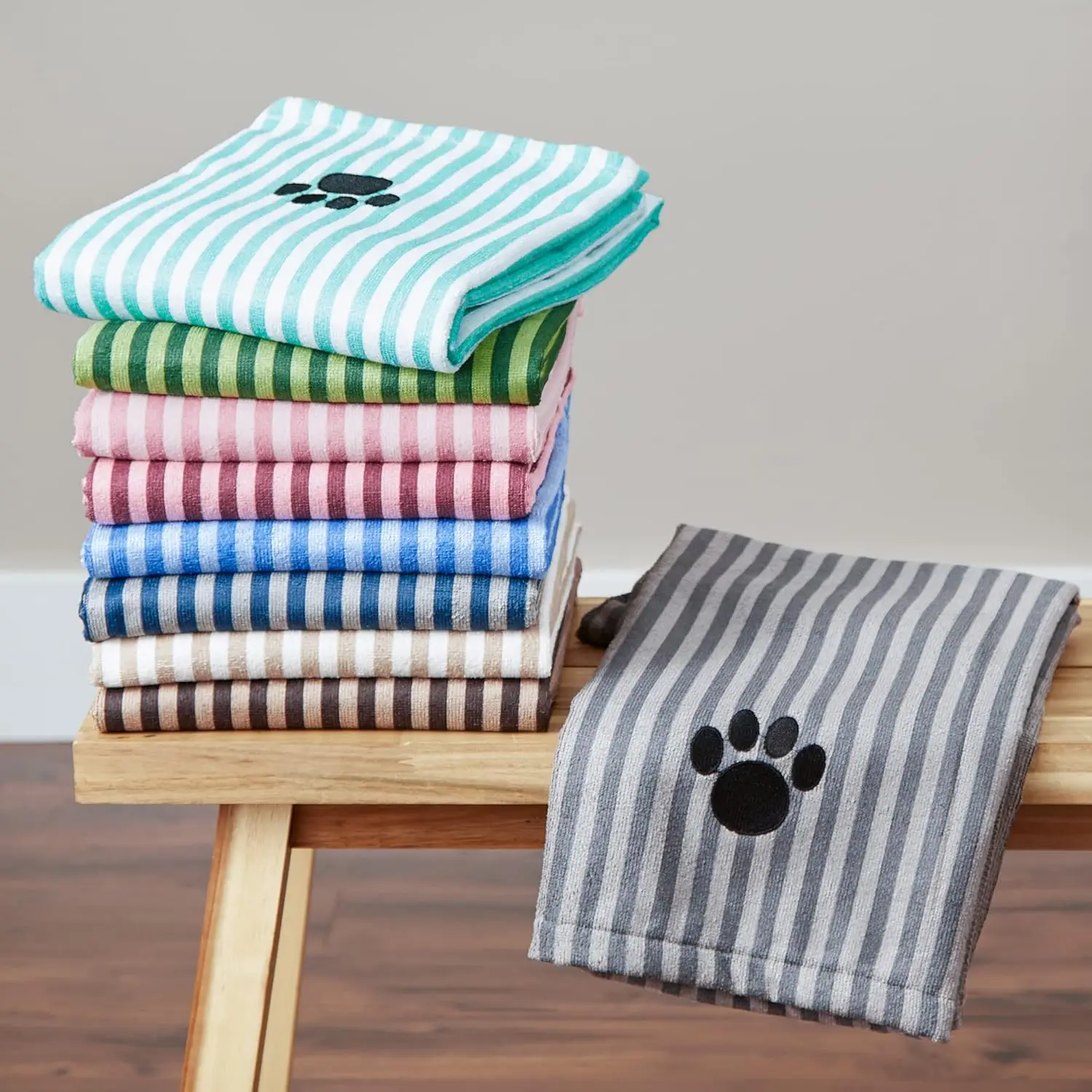 Ultra-Absorbent Microfiber Pet Bath Towel Cozy Embroidered Antimicrobial Hypoallergenic - Image 3