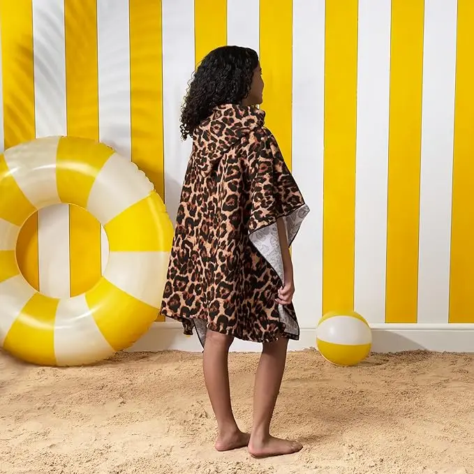 Ultra Absorbent Microfiber Poncho Quick Dry Soft Lightweight Easy to Carry Beach Swim - Image 3
