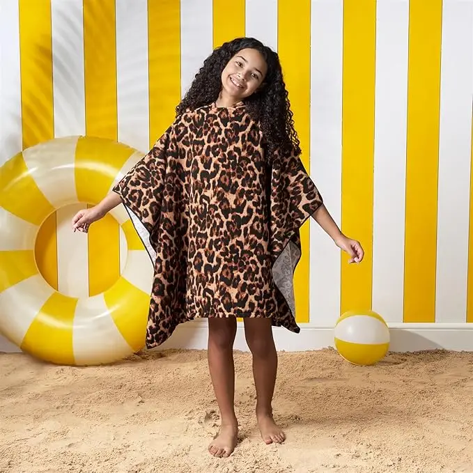 Ultra Absorbent Microfiber Poncho Quick Dry Soft Lightweight Easy to Carry Beach Swim - Image 5