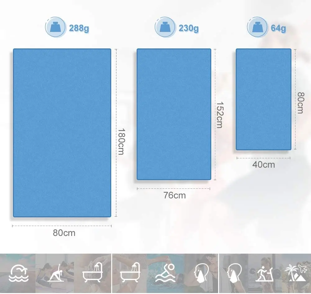 Ultra Compact Quick Dry Microfiber Beach Towel Super Absorbent for Sports Travel - Image 3