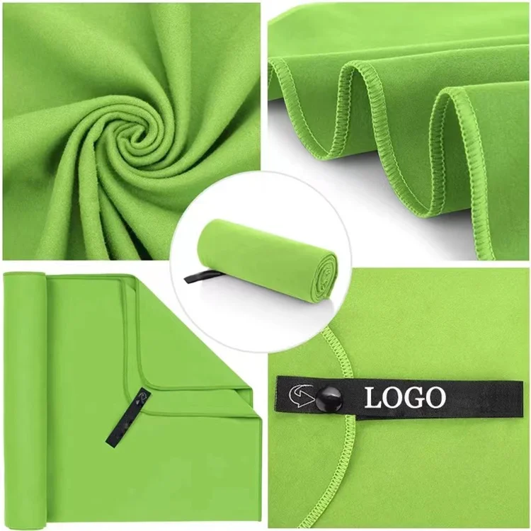Ultra-Fine Microfiber Beach Towel Quick Dry Sports Fitness Solid Logo Wholesale - Image 5