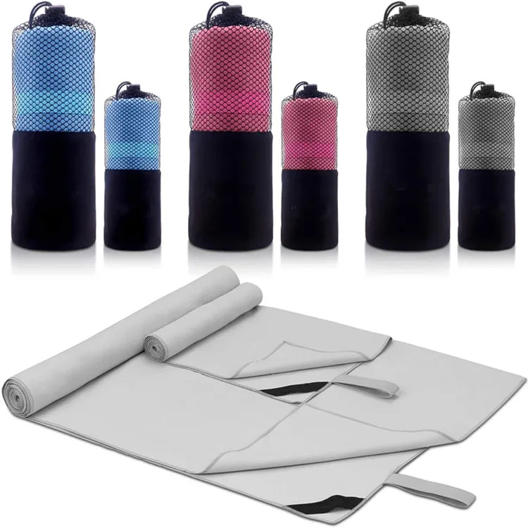 Ultra Lightweight Fast Drying Microfiber Sports Towel for Camping Swimming Custom Logo Woven - Image 4