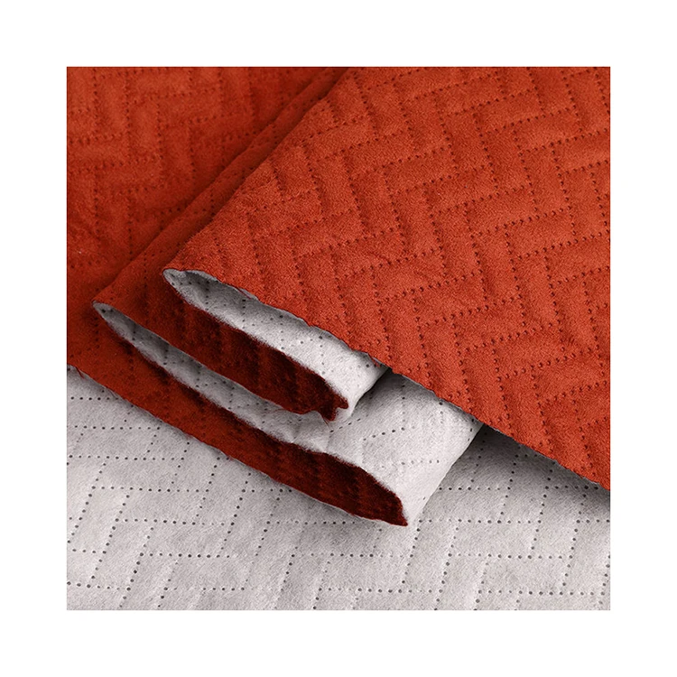 Ultrasonic Embossed Eco-Friendly Stretch Suede Fabric Waterproof Brushed Bedsheet
