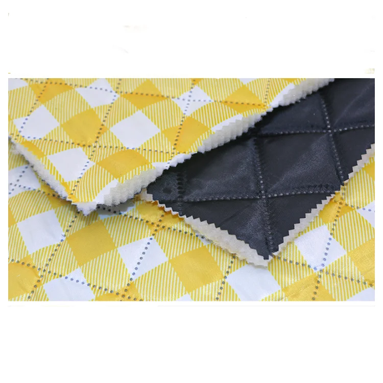 Ultrasonic Quilting Fabric Waterproof Heat Insulation Satin