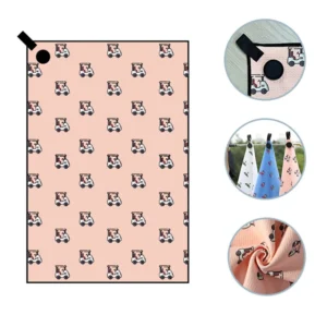 Waffle-Pattern Golf Towel with Carabiner Clip Super Absorbent Microfiber Custom Logo Double Side Print Magnetic