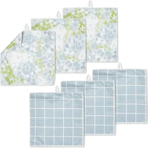 Waffle Weave Kitchen Towels with Hanging Loop Microfiber Quick Dry Absorbent Dish Cloths