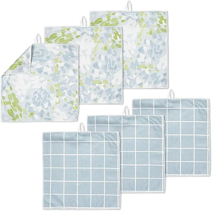Waffle Weave Kitchen Towels with Hanging Loop Microfiber Quick Dry Absorbent Dish Cloths