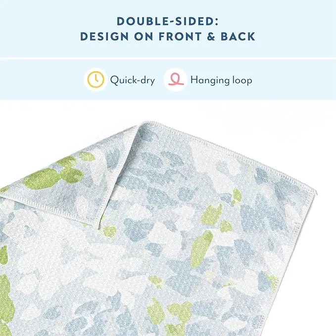 Waffle Weave Kitchen Towels with Hanging Loop Microfiber Quick Dry Absorbent Dish Cloths - Image 4