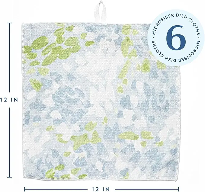 Waffle Weave Kitchen Towels with Hanging Loop Microfiber Quick Dry Absorbent Dish Cloths - Image 6