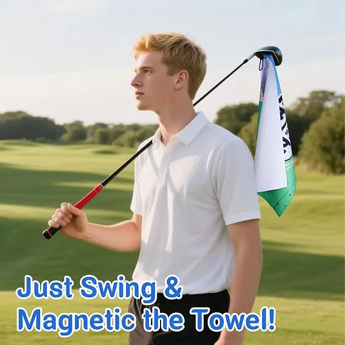 Waffle Weave Microfiber Golf Towel with Clip High Absorbent Fast Drying Custom - Image 6