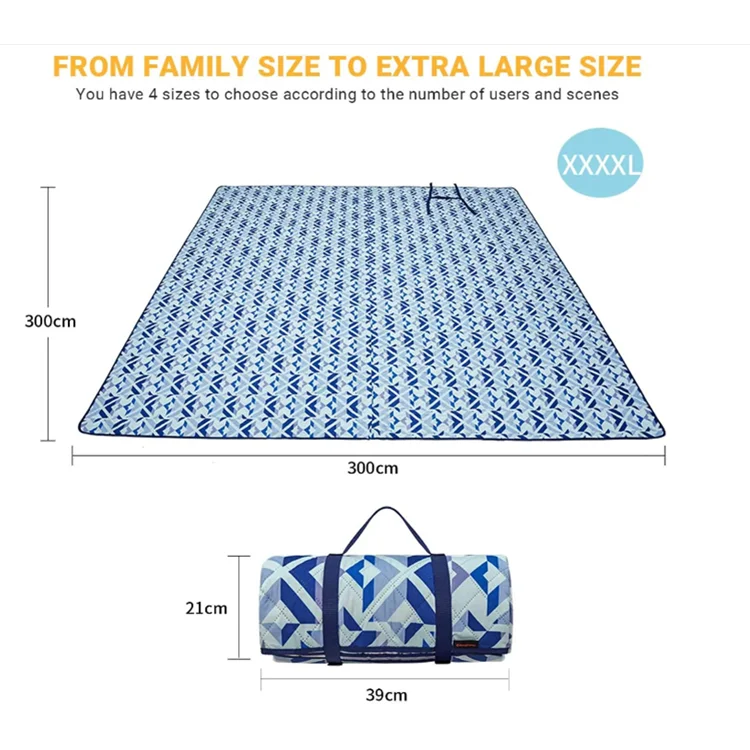 Water Resistant Double Side Print 3 Layer Quilting Picnic Mats 150D Oxford Outdoor Play Mats - Image 2