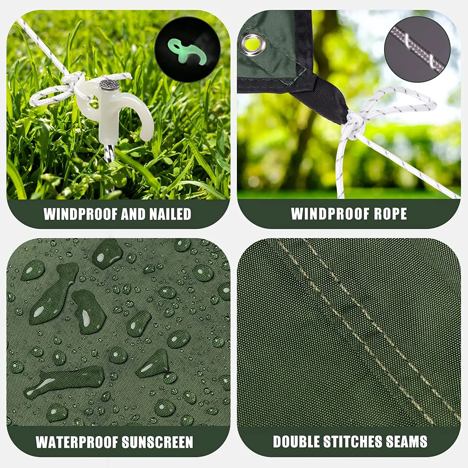 Waterproof Camping Tarp Hammock Rain Fly Anti UV Sun Shelter Windproof Snowproof - Image 6