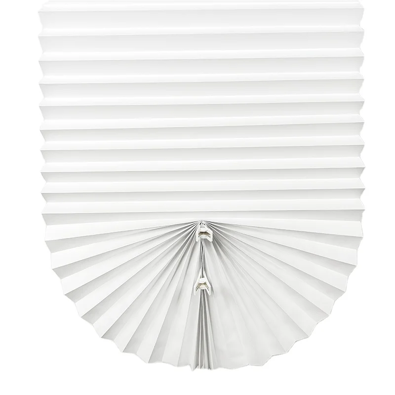 White Blackout Pleated Paper Window Shades Eco-Friendly UV Blocking