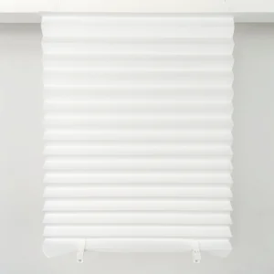 White Blackout Temporary Pleated Window Shades Woven Polyester Paper Slat