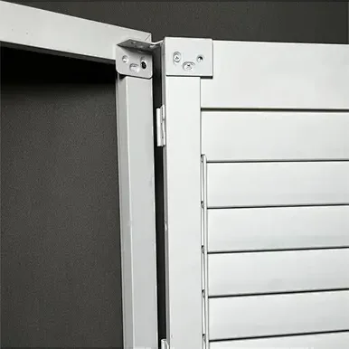 White Outside Pivot Hinge for PVC Plantation Shutter Assembly Color Match - Image 3