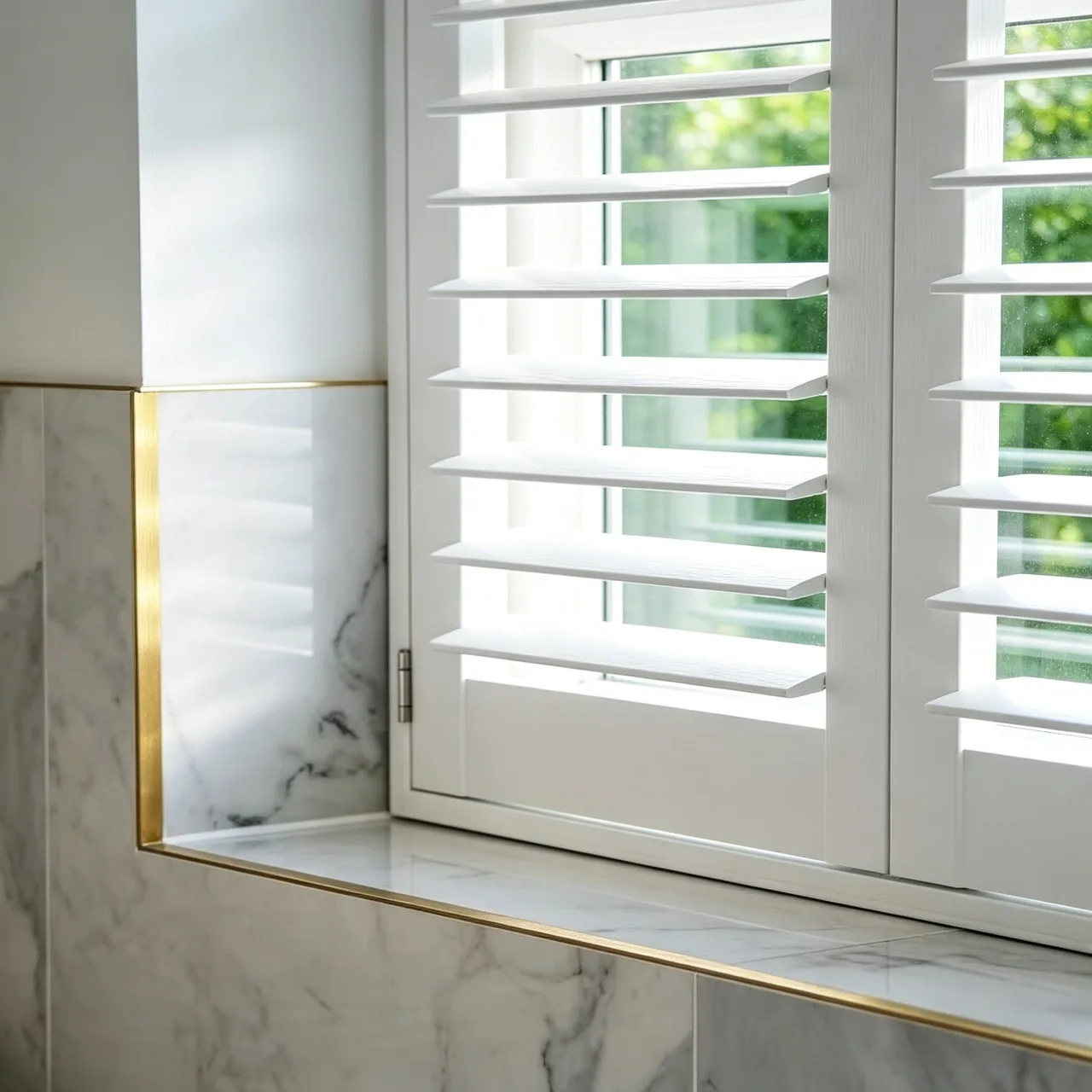 White Painted Eco-Friendly Adjustable Wooden Louvre Shutters UV Blocking Interior - Image 4