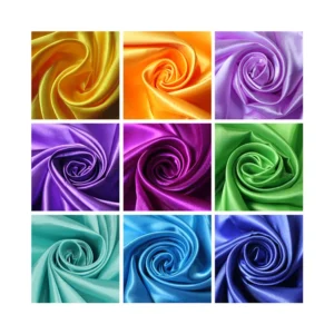 Wholesale 100 Percent Polyester Satin Fabric Lightweight Shiny Breathable Stain Repellent Textile