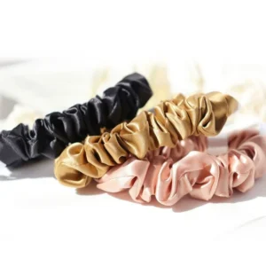 Wholesale 22 Momme Mulberry Silk Scrunchies 1cm Solid Color Hair Ties