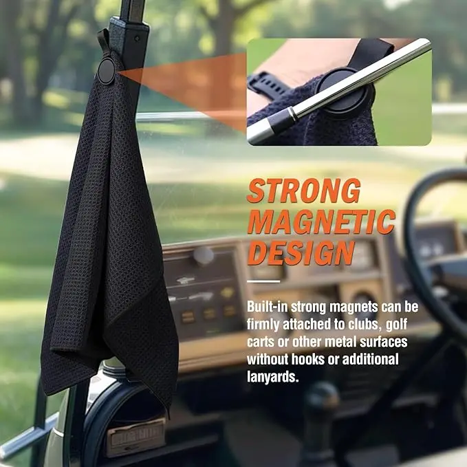 Wholesale Bulk Quick Dry Dual Sided Absorbent Golf Towel for Club Cleaning - Image 5