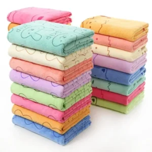 Wholesale Coral Fleece Kids Bath Towels Custom Printing Soft Microfiber