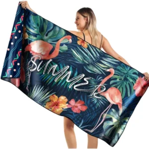Wholesale Custom Microfiber Antimicrobial Large Beach Towel Quick-Dry Sand Proof Sublimation