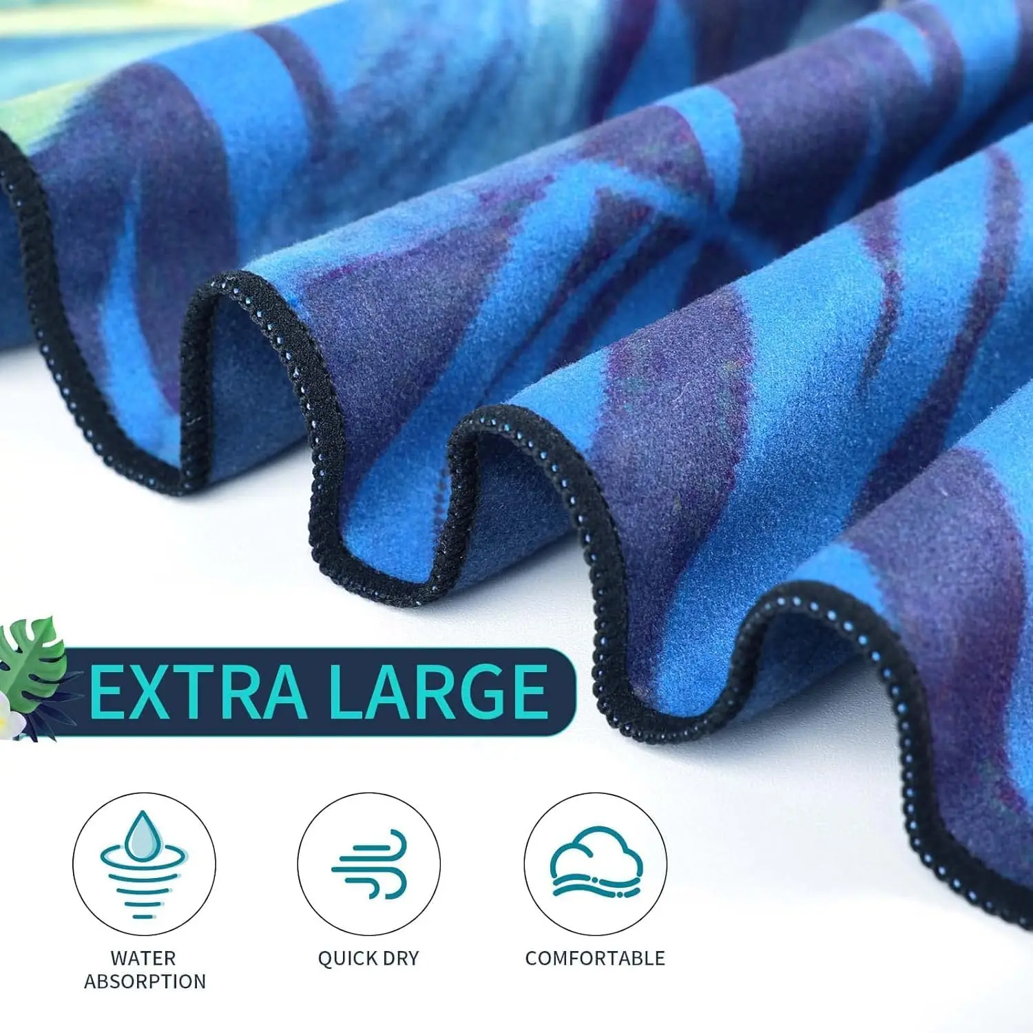Wholesale Custom Microfiber Antimicrobial Large Beach Towel Quick-Dry Sand Proof Sublimation - Image 3