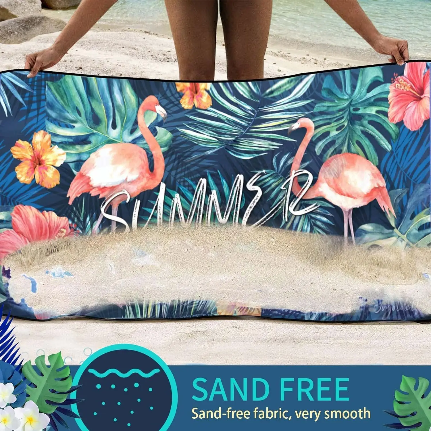Wholesale Custom Microfiber Antimicrobial Large Beach Towel Quick-Dry Sand Proof Sublimation - Image 4