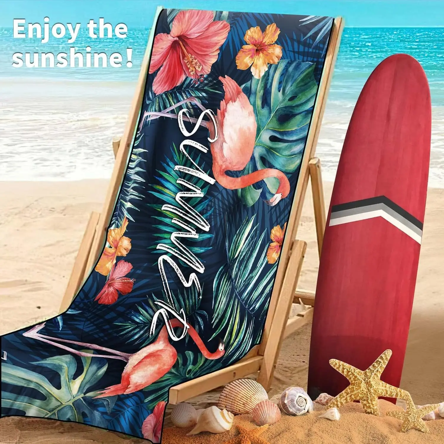 Wholesale Custom Microfiber Antimicrobial Large Beach Towel Quick-Dry Sand Proof Sublimation - Image 5