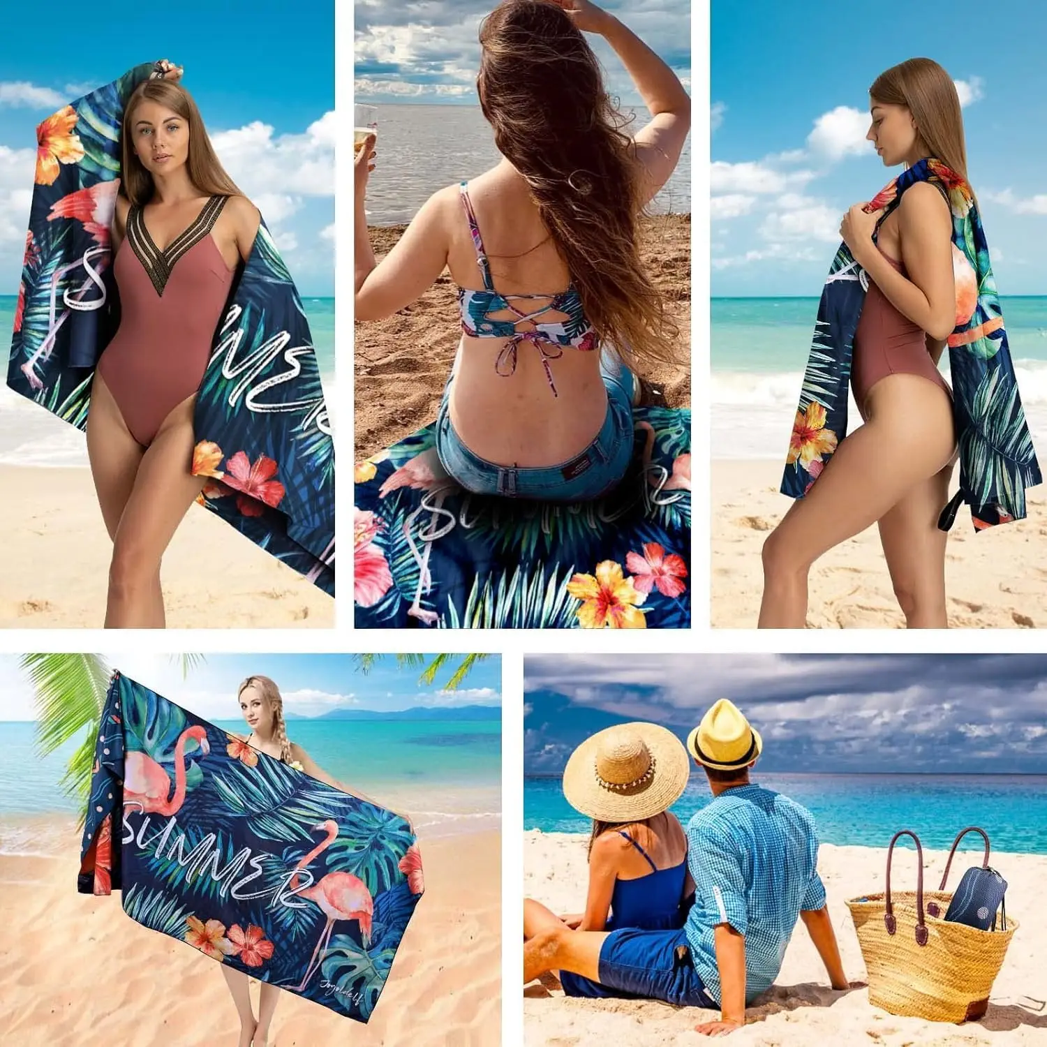 Wholesale Custom Microfiber Antimicrobial Large Beach Towel Quick-Dry Sand Proof Sublimation - Image 6