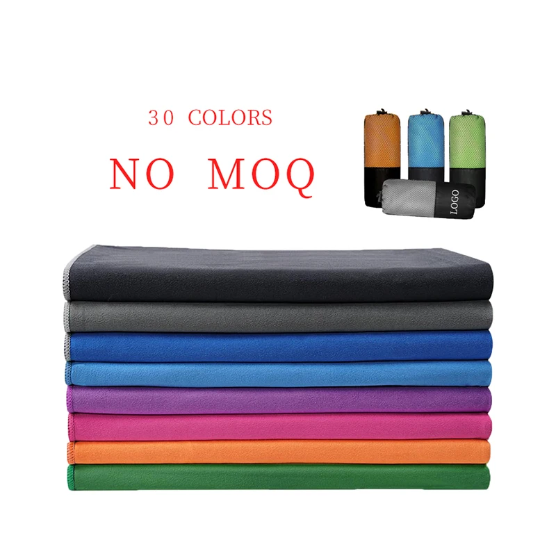 Wholesale Custom Microfiber Suede Beach Towel Small and Big Sizes Light Weight with Mesh Bag