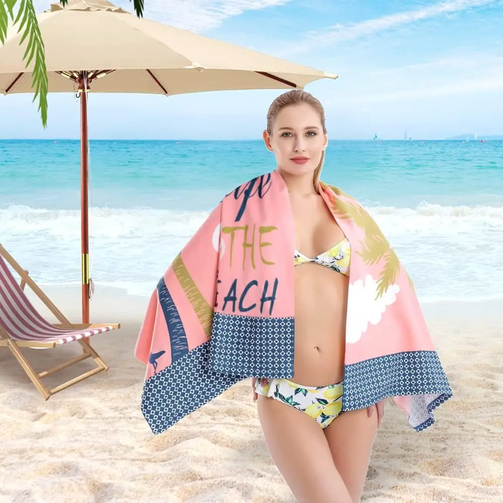 Wholesale Custom Oversized Microfiber Beach Towel Antimicrobial Quick Dry Sand-Free - Image 3