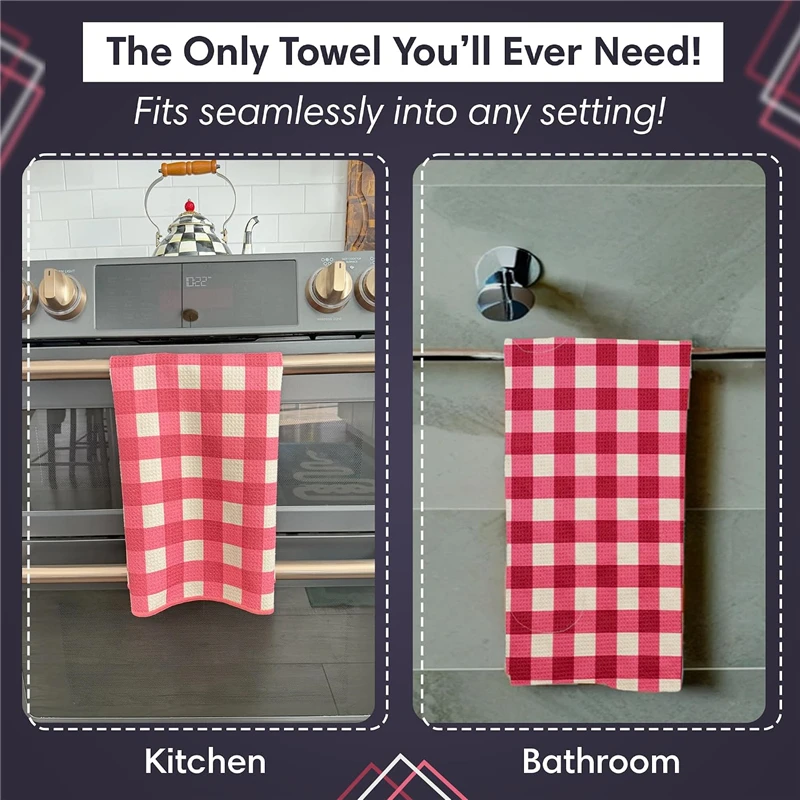 Wholesale Custom Printed Waffle Weave Tea Towel Absorbent Kitchen Dish Towel - Image 4