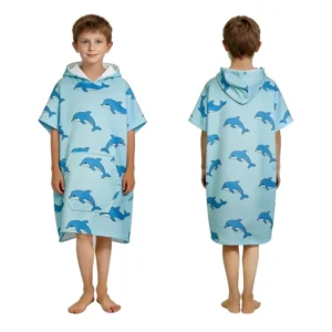 Wholesale Fast-Drying High-Absorbent 50 Percent Cotton 50 Percent Polyester Beach Poncho Child-Proof Soft Reusable Towel