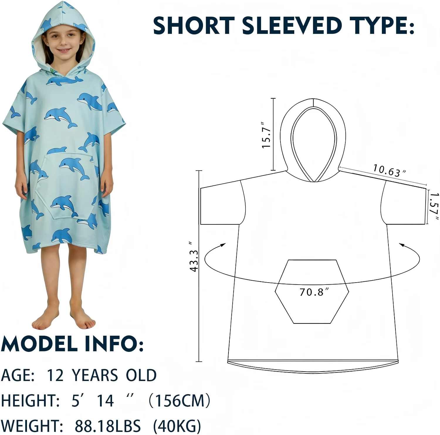 Wholesale Fast-Drying High-Absorbent 50 Percent Cotton 50 Percent Polyester Beach Poncho Child-Proof Soft Reusable Towel - Image 3