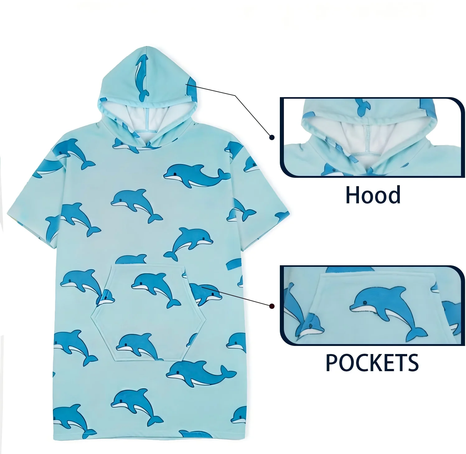 Wholesale Fast-Drying High-Absorbent 50 Percent Cotton 50 Percent Polyester Beach Poncho Child-Proof Soft Reusable Towel - Image 5