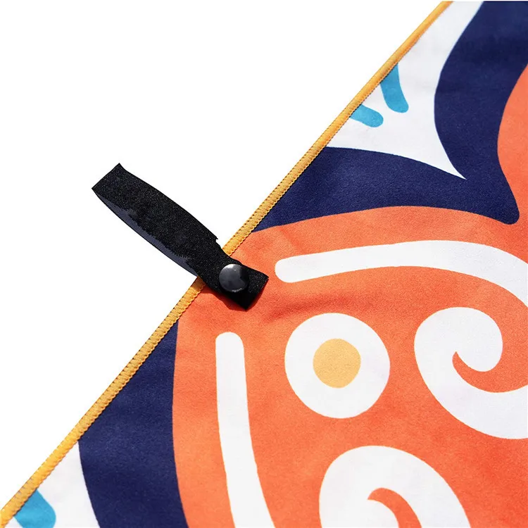 Wholesale Lightweight Microfiber Beach Towel Double-Sided Sports Print Carry Bag - Image 3