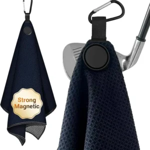 Wholesale Magnetic Waffle Golf Towel with Carabiner Clip for Cleaning