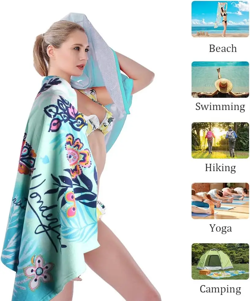 Wholesale Quick Dry Microfiber Beach Towel Sports Pattern Camping Yoga Hiking - Image 5