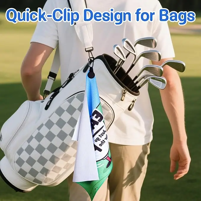 Wholesale Waffle Microfiber Golf Towel Personalized Logo Jacquard Quick Dry Eco-Friendly - Image 4