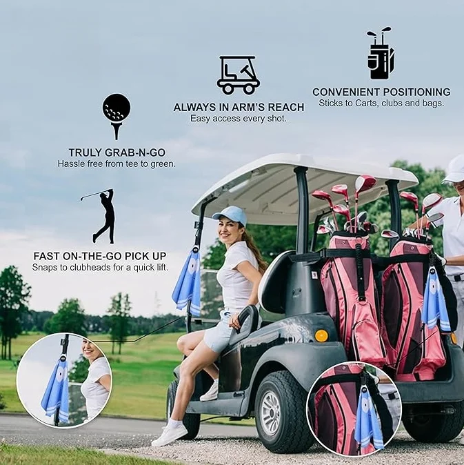 Wholesale Waffle Microfiber Golf Towel Personalized Logo Jacquard Quick Dry Eco-Friendly - Image 5