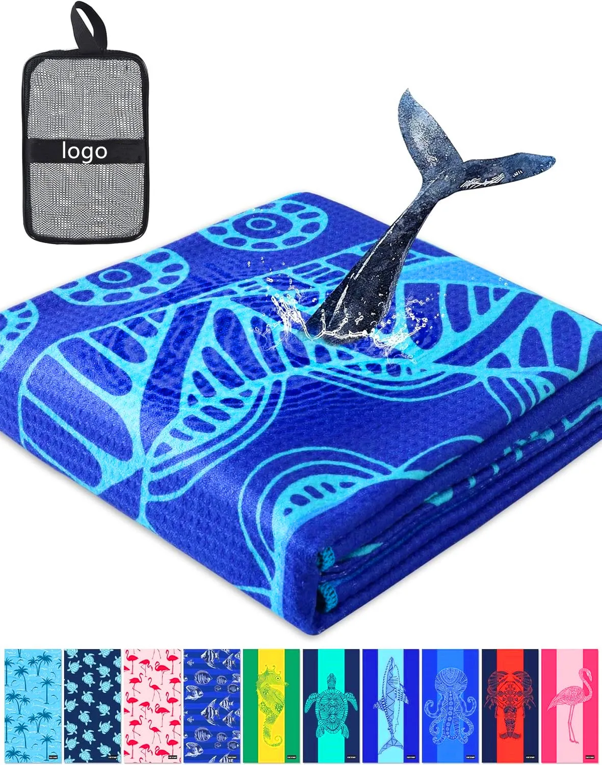 Wholesale Waffle Microfiber Golf Towel Personalized Logo Quick Dry Sports Towel with Clip Beach Towel - Image 6