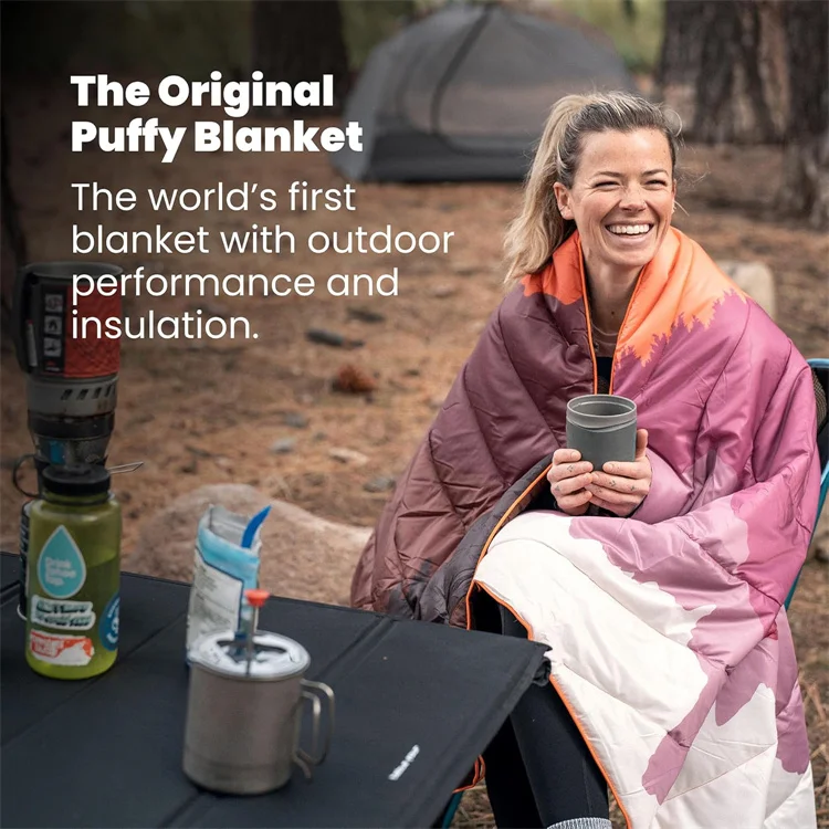 Winter Lightweight Puffy Polyester Camping Blanket with Bag for Outdoor Travel - Image 4