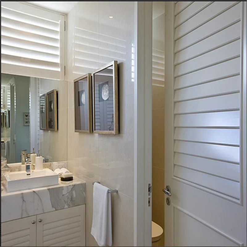 Wooden Plantation Shutters with PVC Opening Pattern Horizontal - Image 2